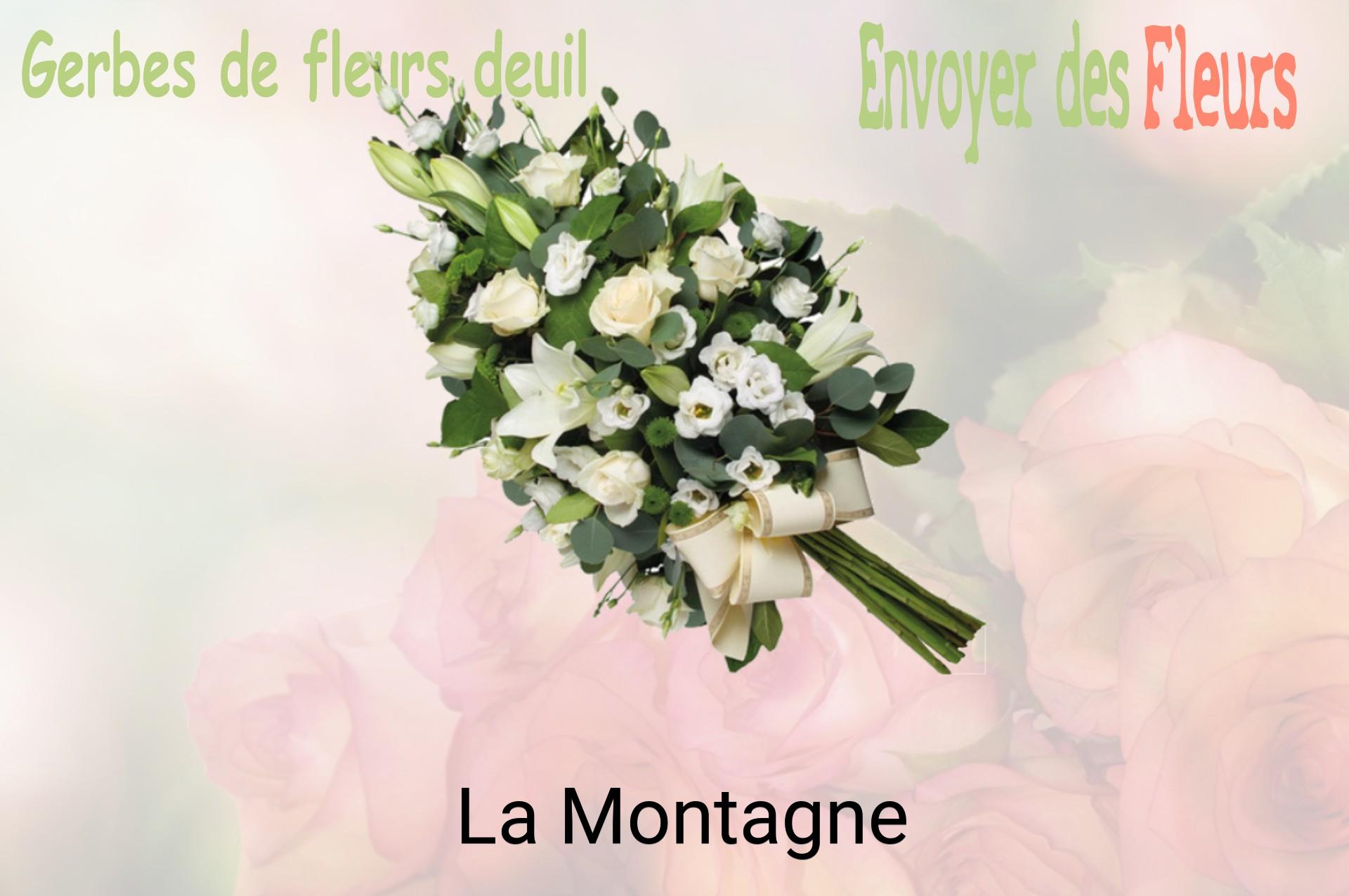 Gerbe de fleurs de deuil livrée à La Montagne